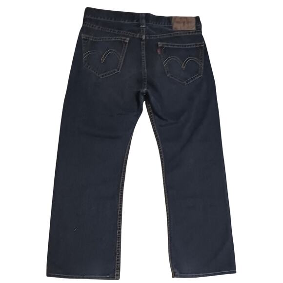 Levis Iconic Straight Leg Men's Button Fly Jeans 34Wx29L Dark Wash Denim - Picture 1 of 11